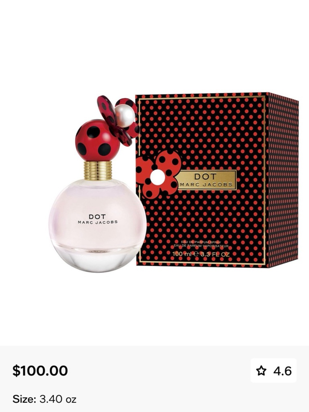 Marc Jacobs DOT Perfume Bottle with Red Floral Cap